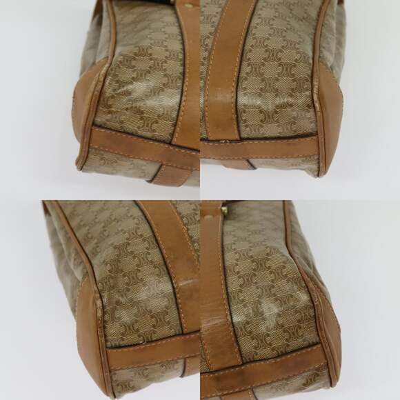 CELINE Macadam Canvas Hand Bag Pvc Beige Gold - Picture 10 of 13